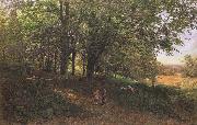 Edmund George Warren,RI Rest in the cool and shady Wood (mk46) USA oil painting artist